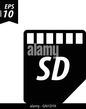 Micro SD-Karte-Symbol isoliert auf weißem Hintergrund Stock Vektor