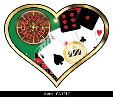 Liebe, Glücksspiel Stock Vektor
