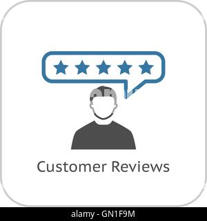 Kunden-Bewertungen-Symbol. Flaches Design. Stock Vektor