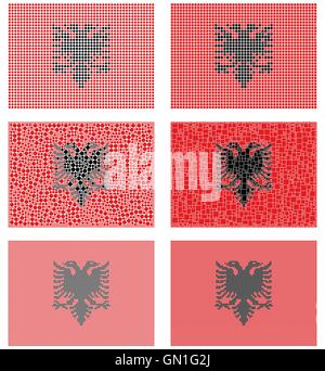 Mosaik-Flag gesetzt ist Albanien Stock Vektor
