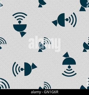 Sat-Antenne Symbol Zeichen. Nahtlose Muster mit geometrischen Struktur. Vektor Stock Vektor