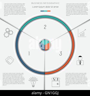 Infografik Business-Prozesses oder Workflow-Vorlage mit Textbereiche auf 3 Positionen Stock Vektor
