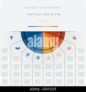Infografik-Farbe-Halbkreis Vorlage mit Textbereiche auf drei Positionen