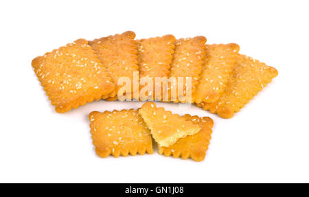 Cracker isoliert auf weißem Hintergrund Stockfoto