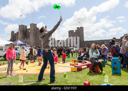 Frühling Fayre in Pembroke Castle - mittelalterliche Tag Stockfoto