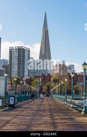 Pier 7 Panorama in San Francisco Stockfoto