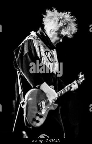 Northampton, Massachusetts, USA, 27. August 2016. Buzz Osborne, Gründungsmitglied und Frontmann für Melvins, im Teatro Calvin. Stockfoto