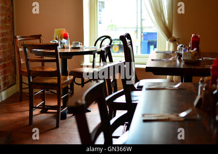 Leere Cafe in Pickering North Yorkshire England UK Stockfoto