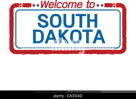 Willkommen Sie in SOUTH DAKOTA der US State Illustration design Stock Vektor