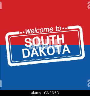 Willkommen Sie in SOUTH DAKOTA der US State Illustration design Stock Vektor