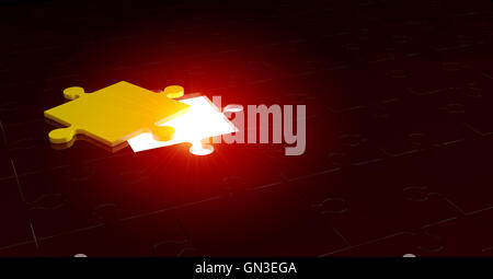 Das 3d Puzzle auf rotem Grund Stockfoto