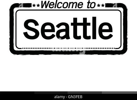 Willkommen Sie in Seattle City Illustration design Stock Vektor