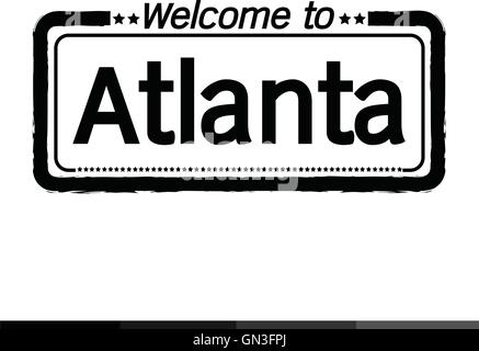 Herzlich Willkommen Sie in Atlanta City Illustration design Stock Vektor