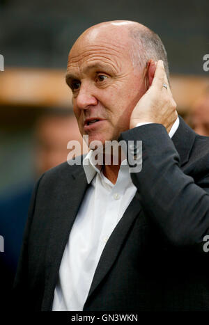 Hull City Interimstrainer Mike Phelan vor dem Premier League-Spiel im Stadion KCOM, Rumpf. Stockfoto