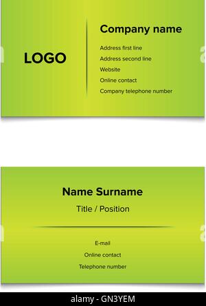 Grüne Visitenkarte Stock Vektor