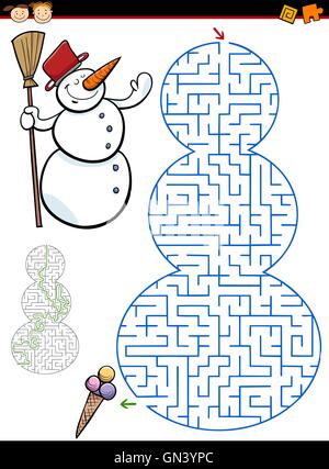 Irrgarten oder Labyrinth Aufgabe für Kinder Stock Vektor
