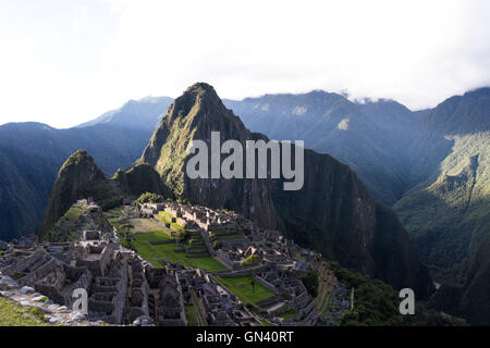 Machu Pichu, Peru - Mai 16: Die verlorene Stadt der Inkas oder Machu Pichu, schönen Ort in Peru. 16. Mai 2016, Machu Pichu Peru. Stockfoto