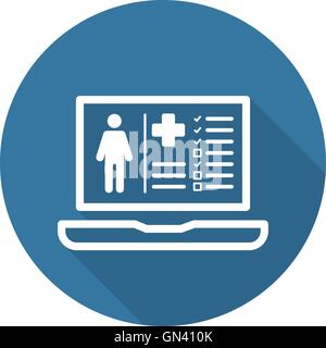 Patienten medizinischen Aufnahmesymbol. Flaches Design. Stock Vektor