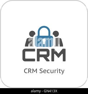 CRM-Security-Symbol. Flaches Design. Stock Vektor