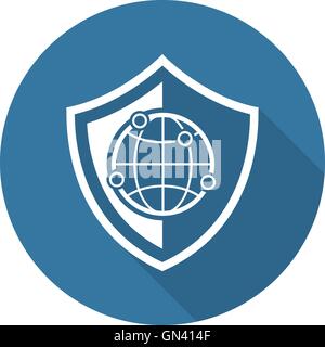 Netzwerk-Security-Symbol. Flaches Design. Stock Vektor