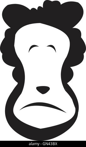 Vektor. Isolierte Cartoon Schaf Kopf. Stock Vektor