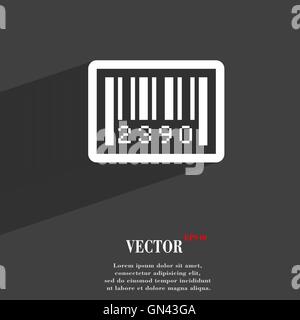 Barcode-Symbol flach moderne Webdesign mit langen Schatten und Platz für Ihren Text. Vektor Stock Vektor