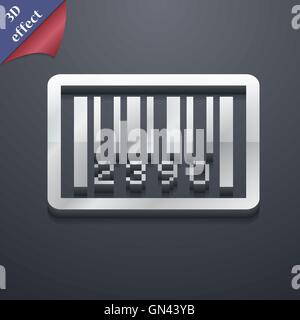 Barcode-Symbol Symbol. 3D-Stil. Trendiges, modernes Design mit Platz für Ihren Text vektor Stock Vektor