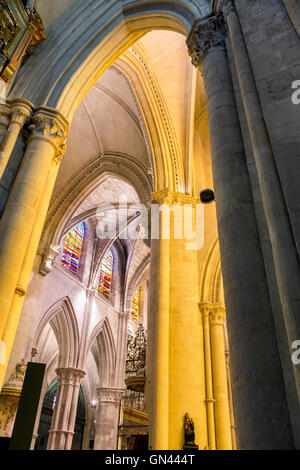 Detail der Gewölbe der Kathedrale unserer lieben Frau von Grace und Saint Julian von Cuenca. Kastilien-La Mancha, Spanien. Stockfoto