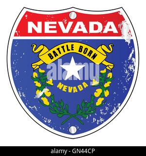 Nevada-Flaggen-Icons als Interstate Zeichen Stock Vektor