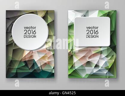 Broschüre mehrfarbige polygonalen Mosaik Hintergründe Stock Vektor