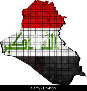 Irak-Karte mit Flagge im Inneren Stock Vektor