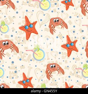 Vektormuster mit dem Meeresleben Stock Vektor