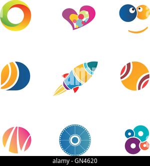 Bunte abstrakte Symbole set Stock Vektor