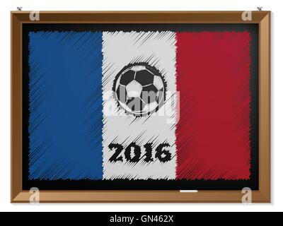 Frankreich Flagge und Soccerbal an Tafel Stock Vektor