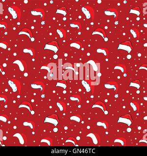 Roten Santa Hut Muster Stock Vektor