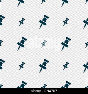 Push Pin-Symbol Zeichen. Nahtlose Muster mit geometrischen Struktur. Vektor Stock Vektor