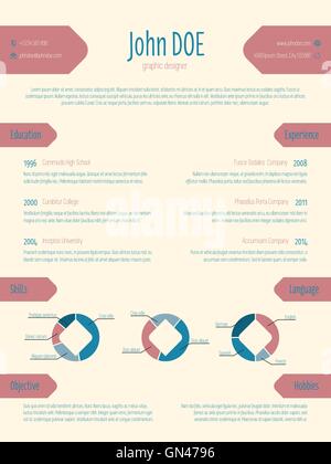 Kühle Licht moderner Lebenslauf Lebenslauf Vorlage Stock Vektor
