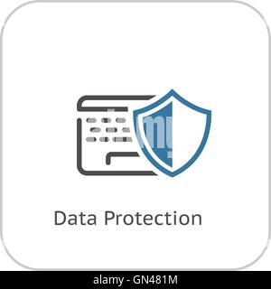Daten-Schutz-Symbol. Flaches Design. Stock Vektor