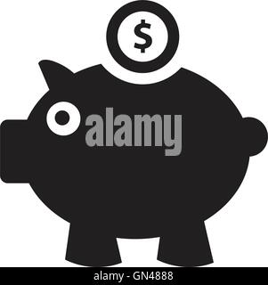 Tropfen-Sparschwein-Symbol Stock Vektor