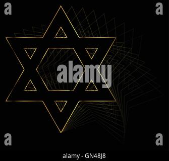 Goldener Davidstern Stock Vektor