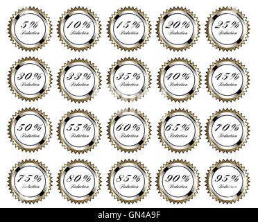 Goldene Rabatt Tasten Stock Vektor