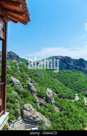 Blick vom Kloster Varlaam, Meteora, Thessalien, Griechenland Stockfoto