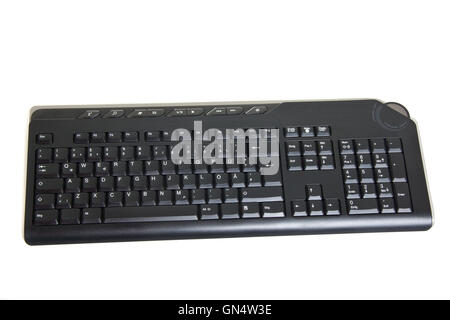 Computer-Tastatur, die isoliert auf weiss Stockfoto