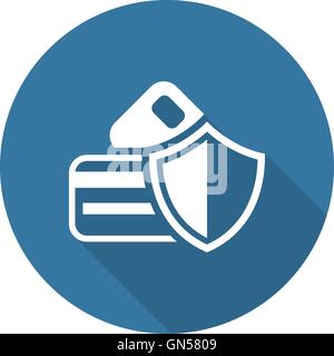 Sichere Transaktion Icon. Flaches Design. Stock Vektor