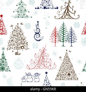 Weihnachtsbäume, nahtlose Muster für Ihr design Stock Vektor