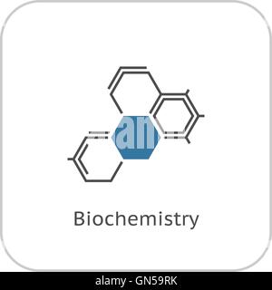 Biochemie-Symbol. Flaches Design. Stock Vektor