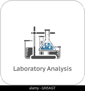 Labor-Analyse-Symbol. Flaches Design. Stock Vektor