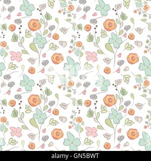 Elegante nahtlose Muster mit Blumen, Vektor-illustration Stock Vektor
