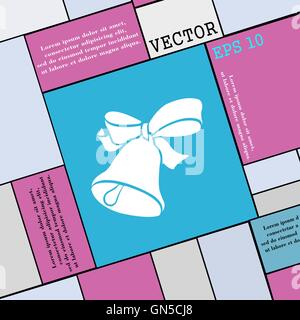 Glocke-Symbol Zeichen. Flache Jugendstil für Ihr Design. Vektor Stock Vektor