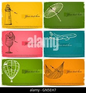 Vintage Visitenkarten gesetzt. Stock Vektor